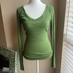 SOLD American Eagle Green Long Sleeve V-Neck Top